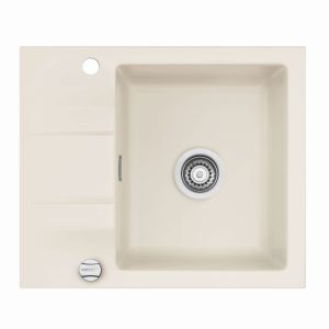 Systemceram Genea 60 Jasmin, zlewozmywak ceramiczny, korek manualny