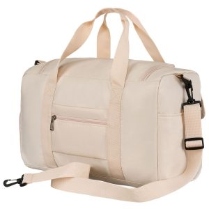 Sportowa torba podróżna z poliestru w beżowym kolorze, dwukomorowa - Peterson
