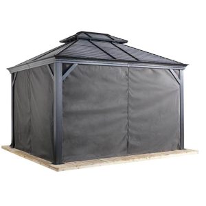 Sojag Zasłony wraz z klipsami do altanki Mykonos Moreno 1014 Szary 333x202cm