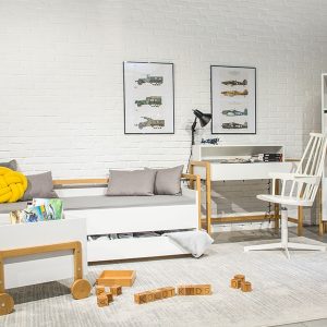 Skrzynia na zabawki biała mat 55 x 60 cm Bruno