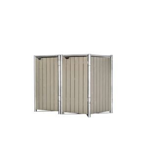 Hide Drewniana skrzynia na śmieci na 2 kosze na śmieci 240 litrów Szary 81x140x115cm