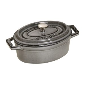 STAUB MINI COCOTTE Mini garnek żeliwny owalny 250 ml, grafitowy