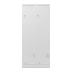 Szafa socjalna BHP na odzież czterokomorowa JULIA, 800 x 1850 x 450 mm, szara