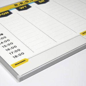 Tablica magnetyczna suchościeralna w ramie aluminiowej z twoim nadrukiem na wymiar