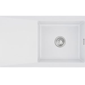 Systemceram Siro 100 Satin, zlewozmywak ceramiczny, korek manualny