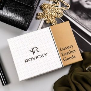 Skórzany portfel damski na bigiel i zatrzask - Rovicky