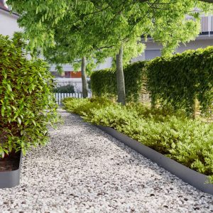 Obrzeża trawnikowe, 10 szt., antracytowe, stal walcowana na zimno