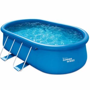 Lifetime Szybki basen nadmuchiwany basen owalny Zaw. akcesoria Niebieski 457x305x107cm