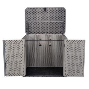 Lifetime Plastikowy pojemnik na śmieci i szafka na sprzęt Phil 2x240 L Szary 94x146x128cm
