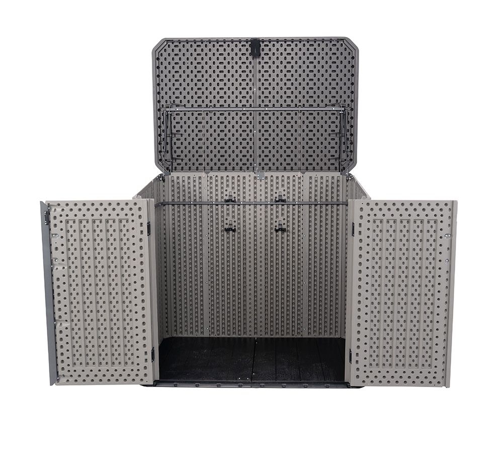 Lifetime Plastikowy pojemnik na śmieci i szafka na sprzęt Phil 2x240 L Szary 94x146x128cm
