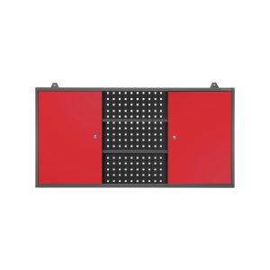 Szafka garażowa wisząca BEN, 1200 x 600 x 200 mm, antracytowo-czerwona   