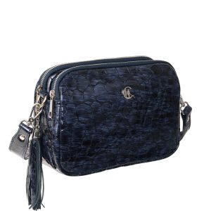 Granatowa listonoszka Canaletto ze skóry lakierowanej TD830s287