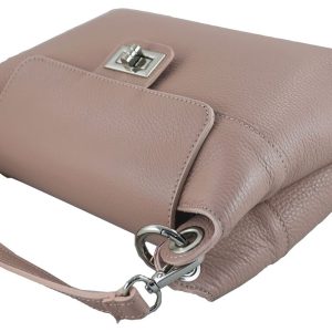 Torebka damska skórzana crossbody - Zielona ciemna