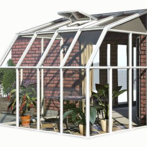 Rion Plastikowa szklarnia przyścienna z ogrodem zimowym Sun Room 34 Biały 262x201x247cm