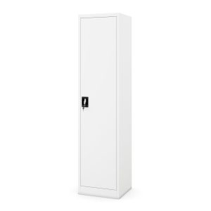 Biurowa szafa metalowa na akta ALEX, 450 x 1850 x 400 mm, biała