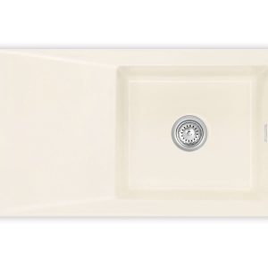 Systemceram Siro 100 Jasmin, zlewozmywak ceramiczny, korek manualny