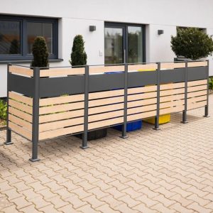 Westmann Okładzina metalowa na śmieci Planum 5x240L Wygląd drewna 400x90x120cm