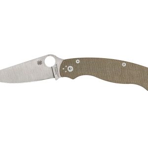 Spyderco MILITARY 2 BRĄZOWE PŁÓTNO MICARTA CPM CRUWEAR C36MPCW2