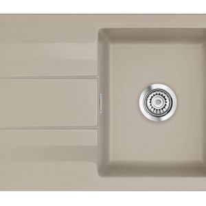 Systemceram Genea 75 Fango, zlewozmywak ceramiczny, korek manualny