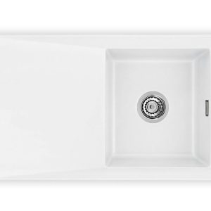 Systemceram SIRO 90 Polar, zlewozmywak ceramiczny, korek manualny