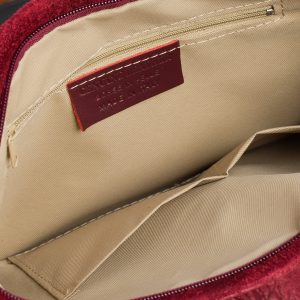 Bordowa torebka skórzana damska zamszowa shopperka W10