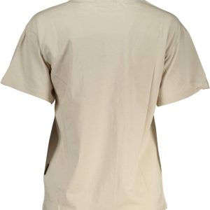DAMSKI T-SHIRT Z KRÓTKIM RĘKAWEM NAPAPIJRI BEŻOWY