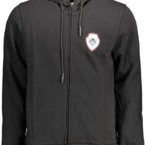 CAVALLI CLASS MĘSKA BLUZA Z ROZPINANYM NA ZAMEK CZARNY