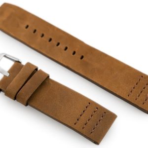 Pasek skórzany do zegarka W39 - brązowy - 22mm