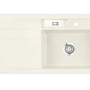 Systemceram Bela 100 Jasmin, zlewozmywak ceramiczny, korek manualny