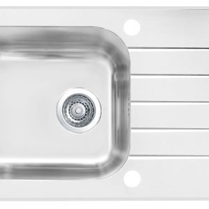 Alveus VITRO 20 (78X43) białe szkło + syfon POP-UP 3 1/2