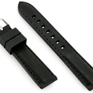 Pasek gumowy do zegarka U20 - czarny 20mm
