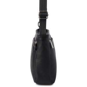 Skórzana Damska Torba listonoszka elegancka czarna Beltimore L42