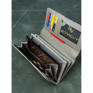 Pojemny portfel damski wykonany ze skóry naturalnej i ekologicznej z kwiatowym tłoczeniem - 4U Cavaldi