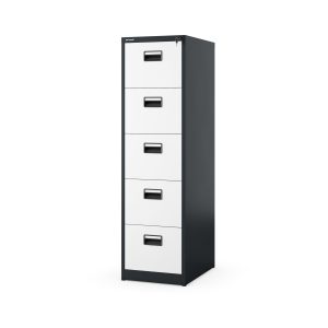 Metalowa szafa kartotekowa SARA V5, 460 x 1625.5 x 620 mm, antracytowo-biała