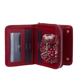 Dwustronny czerwony portfel damski BajuBaj ze skóry naturalnej PD1026cs167