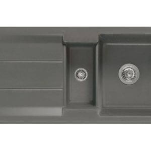 Systemceram Genea 100 Lava, Zlewozmywak ceramiczny, korek manualny