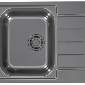 Alveus Monarch LINE 110 ANTRACYT 61,5x50 1k zlew wpuszczany z odpływem zatyczkowym fi 114 z syfonem