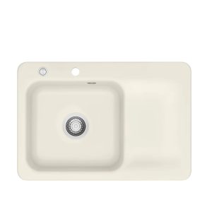 Systemceram Juna 75 Jasmin, zlewozmywak ceramiczny, korek manualny