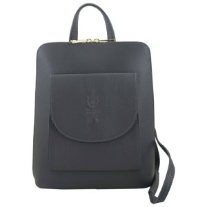 Plecak skórzany / listonoszka - Casual 2w1 - Szary ciemny