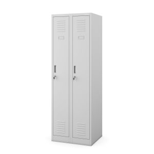 Szafka pracownicza metalowa czterokomorowa szara: KACPER II, 600 x 1800 x 500 mm