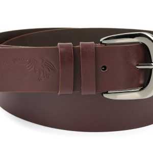 Beltimore skórzany damski pasek do spodni 4 cm burgundowy A72 : Kolory - fioletowy, Rozmiar pasków - r.85-100 cm