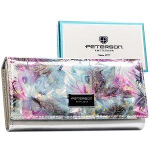 Skóra naturalna + Damski portfel ze skóry ekologicznej Peterson PTN PX22-1-NPK