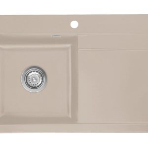 Systemceram Stema 80 Fango, zlewozmywak ceramiczny, korek manualny