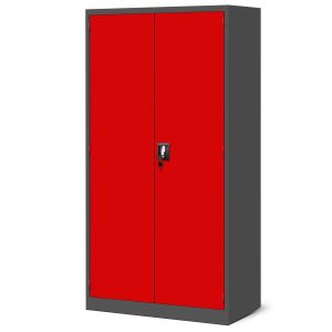 Warsztatowo-narzędziowa szafa metalowa SZYMON, 920 x 1850 x 500 mm, antracytowo-czerwona