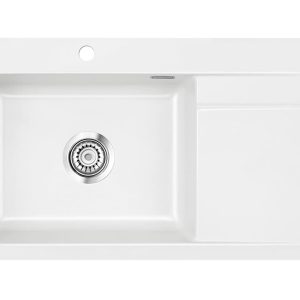 Systemceram Stema 86 SL Gronland, zlewozmywak ceramiczny, korek manualny