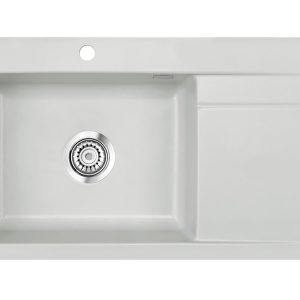 Systemceram Stema 86 SL Alu, zlewozmywak ceramiczny, korek manualny