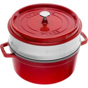 STAUB LA COCOTTE Garnek żeliwny okrągły z wkładem 5.2 ltr, czerwony
