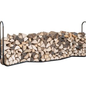 ShelterLogic Stalowy stojak na drewno opałowe Czarny 25x244x99cm