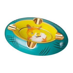 Siglo ASHTRAY GRUMPY CAT YELLOW/GREEN