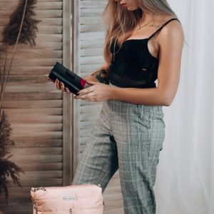 Granatowa Damska Torebka pikowana solidna oryginalna frędzel W91